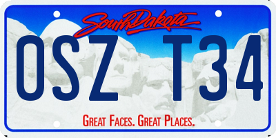 SD license plate 0SZT34