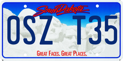 SD license plate 0SZT35
