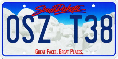 SD license plate 0SZT38