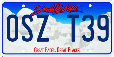 SD license plate 0SZT39