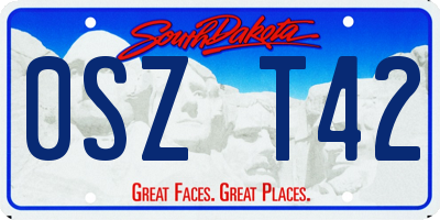 SD license plate 0SZT42