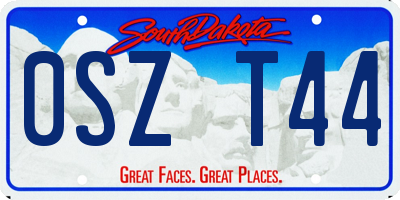 SD license plate 0SZT44