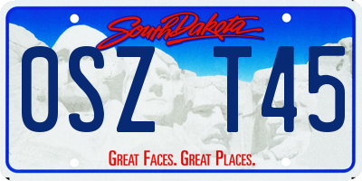 SD license plate 0SZT45
