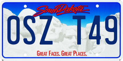 SD license plate 0SZT49