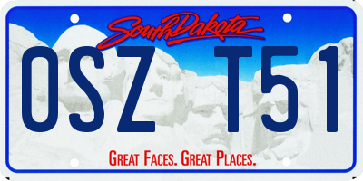 SD license plate 0SZT51