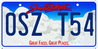 SD license plate 0SZT54
