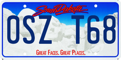SD license plate 0SZT68