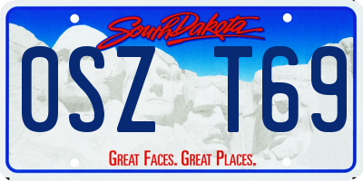 SD license plate 0SZT69