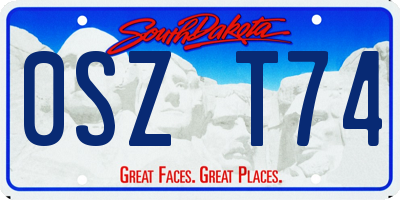 SD license plate 0SZT74