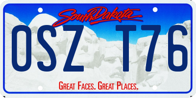 SD license plate 0SZT76