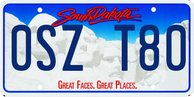 SD license plate 0SZT80
