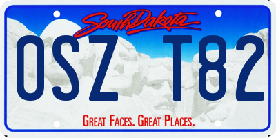 SD license plate 0SZT82