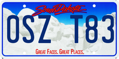 SD license plate 0SZT83