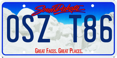 SD license plate 0SZT86