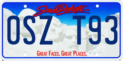 SD license plate 0SZT93