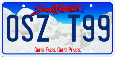SD license plate 0SZT99
