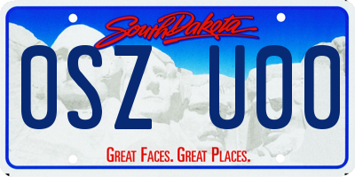 SD license plate 0SZU00