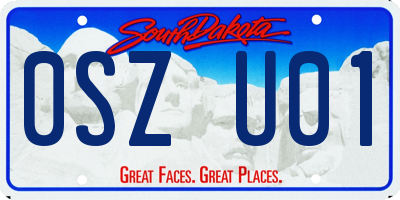 SD license plate 0SZU01