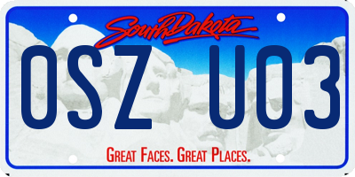 SD license plate 0SZU03