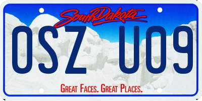 SD license plate 0SZU09