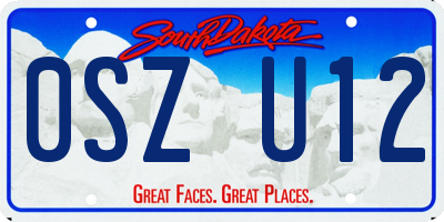 SD license plate 0SZU12