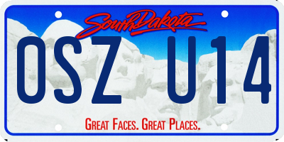 SD license plate 0SZU14