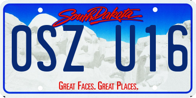 SD license plate 0SZU16
