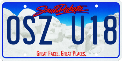 SD license plate 0SZU18