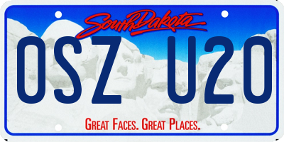 SD license plate 0SZU20