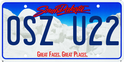 SD license plate 0SZU22