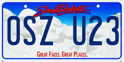 SD license plate 0SZU23