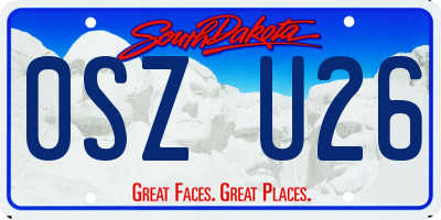 SD license plate 0SZU26