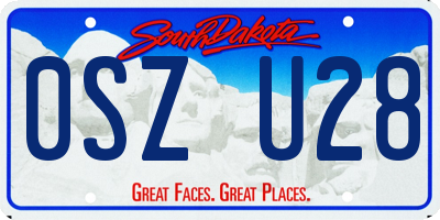 SD license plate 0SZU28