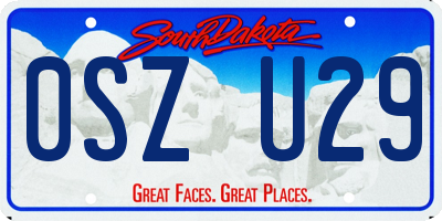 SD license plate 0SZU29