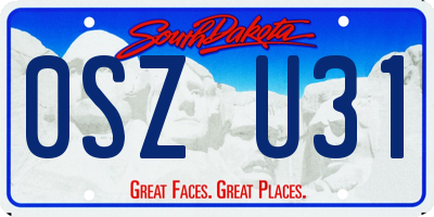 SD license plate 0SZU31