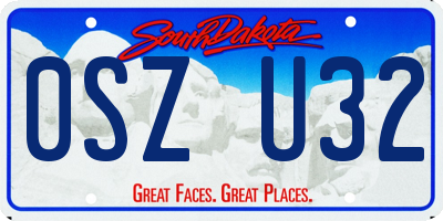 SD license plate 0SZU32