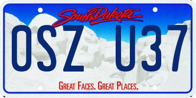 SD license plate 0SZU37