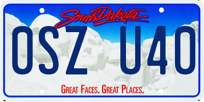 SD license plate 0SZU40