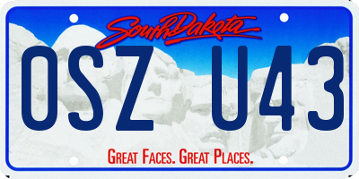 SD license plate 0SZU43