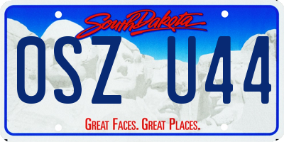 SD license plate 0SZU44