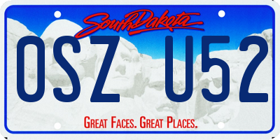 SD license plate 0SZU52