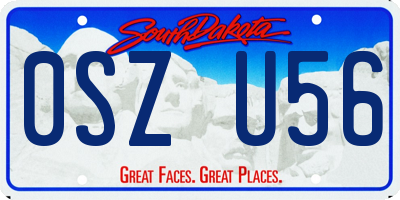 SD license plate 0SZU56