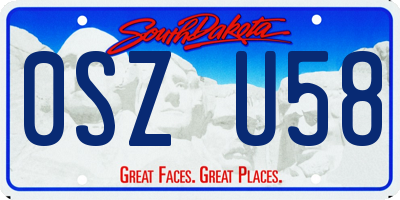 SD license plate 0SZU58