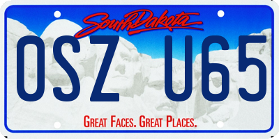 SD license plate 0SZU65