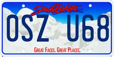 SD license plate 0SZU68
