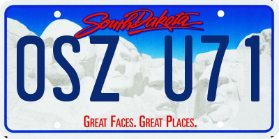 SD license plate 0SZU71