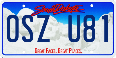 SD license plate 0SZU81