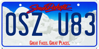 SD license plate 0SZU83