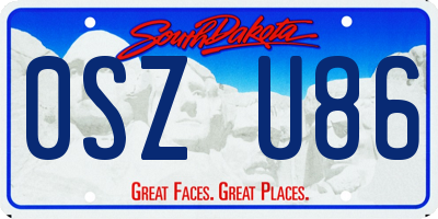 SD license plate 0SZU86