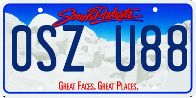 SD license plate 0SZU88